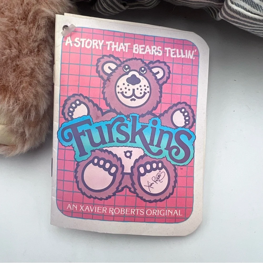 Vintage FURSKINS 22" Moody Hollow DUDLEY by XAVIER ROBERTS Teddy w Overalls - Picture 9 of 10